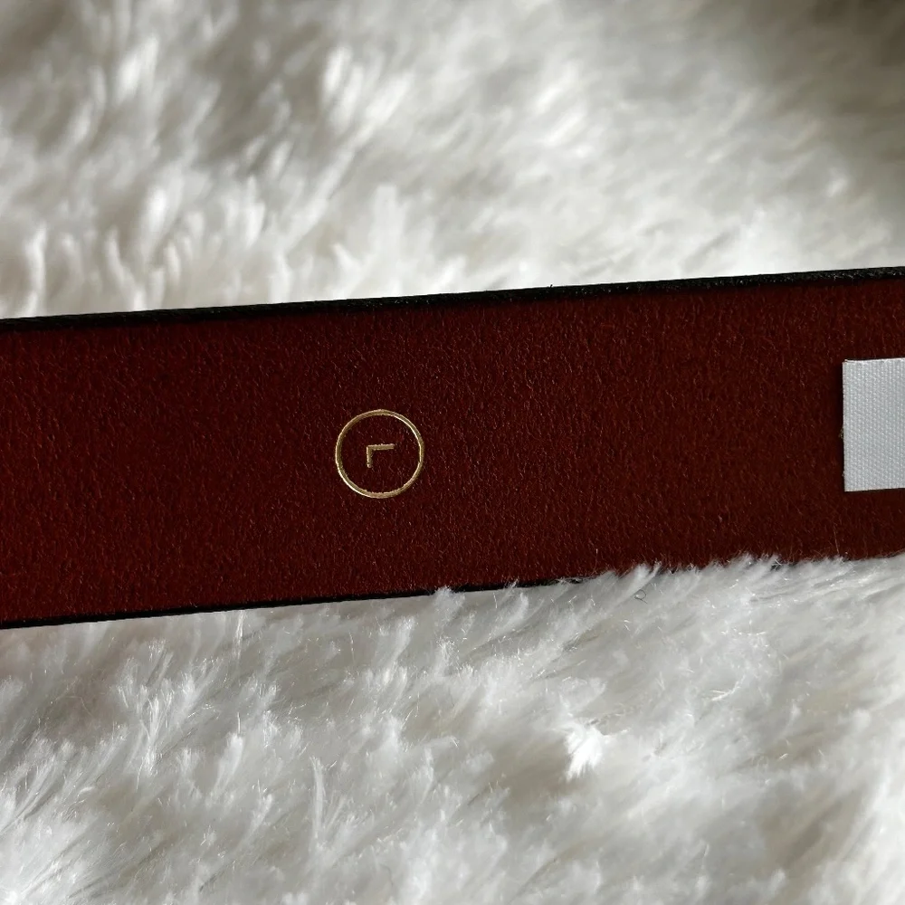 J. Crew Brown Leather Belt with Gold Buckle